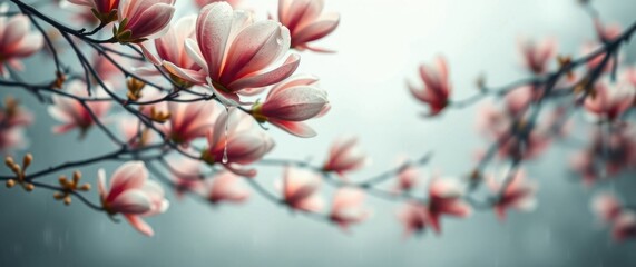 Delicate pink blossoms on branches, embodying springtime renewal and soft beauty. Natural elegance in bloom.