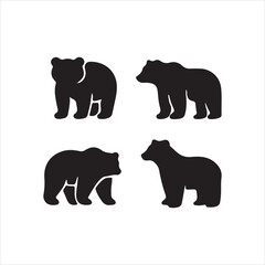 set of bear silhouettes
