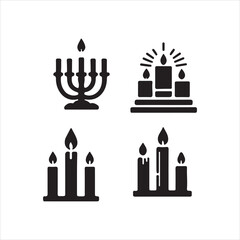 Candle set of icons