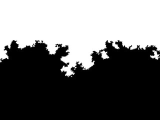 Fototapeta premium Growing interface horizontal black and white. Silhouette of growth process. Growing surface. 