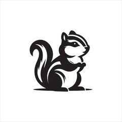 vector illustration of a black Squirrel
