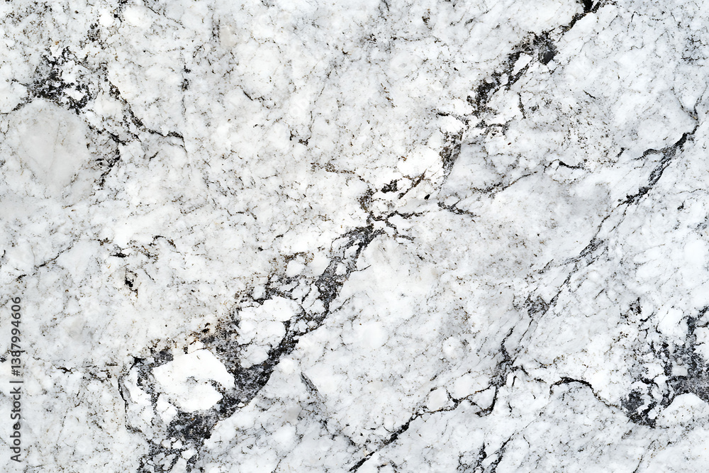 Poster white marble stone texture background, top view of white and grey color pattern in high resolution f