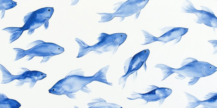 Peces azules ilustraci&oacute;n art&iacute;stica de peces