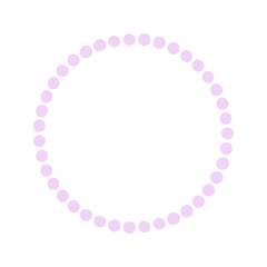 手描きのシンプルでかわいい紫色の丸で作ったリングのイラスト - コピースペースのある装飾素材