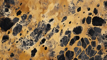 Patrón abstracto dorado y negro en superficie texturizada