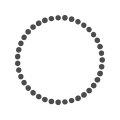 手描きのシンプルでかわいい黒い丸で作ったリングのイラスト - コピースペースのある装飾素材