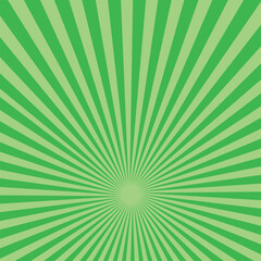 Bright green rays sunburst vector background