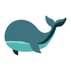 A whale with a blue tail. The whale is swimming in the ocean