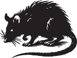 Vector silhouette of an evil rat: AI art in Adobe Illustrator