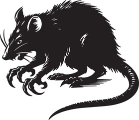 Vector silhouette of an evil rat: AI art in Adobe Illustrator