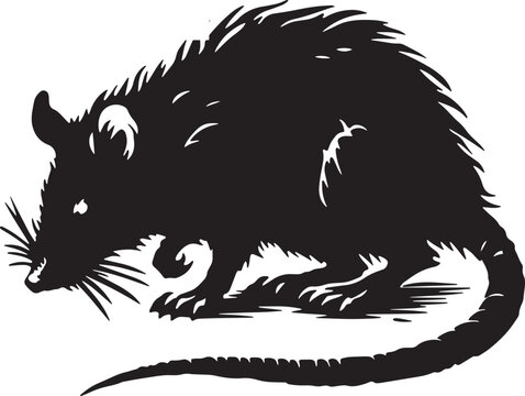 Vector silhouette of an evil rat: AI art in Adobe Illustrator