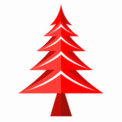 Fototapeta premium christmas tree with red ribbon vector