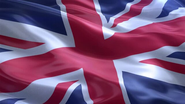 UK Flag Fluttering Gracefully &ndash; A Realistic Display of British Heritage
