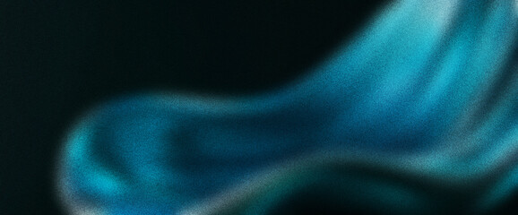 Obraz premium A smooth abstract noise gradient with blue brush strokes and turquoise lines on a black minimalist backdrop texture background