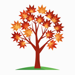autumn tree vector illustration