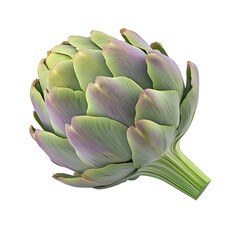 Obraz premium A single artichoke centered on the screen on Png Format and Transparent Background