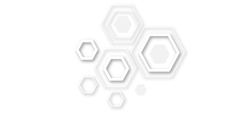 Abstract white and grey hexagon technology geometric pattern concept white background. Use for template, wallpaper, website vector illustration.