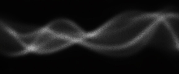 Abstract wavy gradient background in black and white with curved silver lines creating a flowing minimal textured surface
