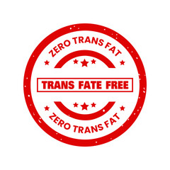 Trans Fat Free Stamp Label Vector Design Healthy Food Badge Organic Nutrition Seal