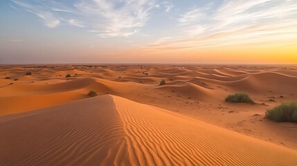 Sunset Desert Dunescape Landscape.