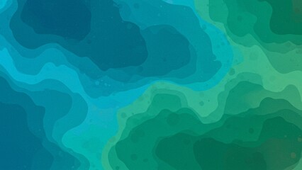Abstract Teal Blue and Green Watercolor Background with Fluid Texture