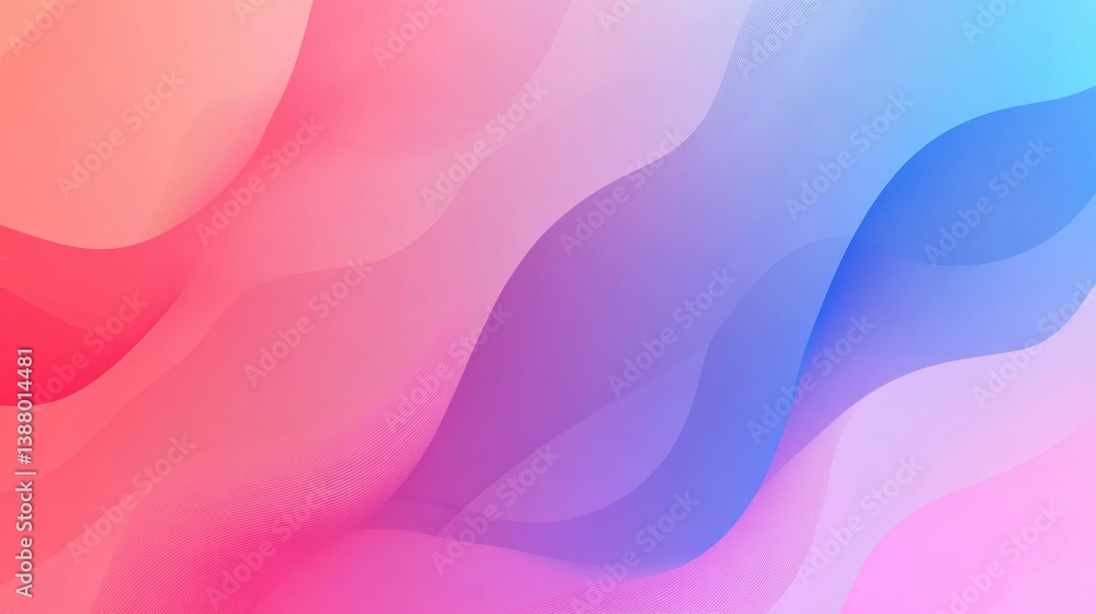 Poster Modern abstract background with seamless gradient transitions featuring cool and warm hues in a soft minimalist design