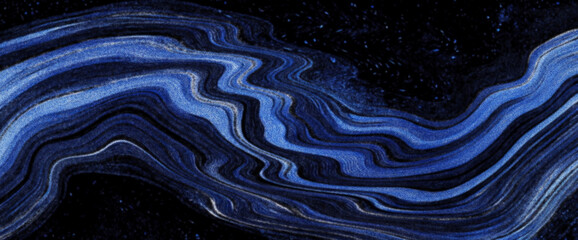 Motion blur blue lines in a high speed futuristic style over dark noise gradient textured background with light brush effect