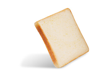 White square sliced bread on a white isolated background