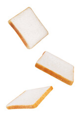 White square sliced bread on a white isolated background