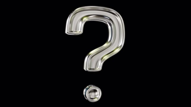 360 Degrees Rotating Chrome Question Mark, Loop, Alpha Channel