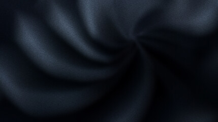 Smooth fabric-like folds in a deep black abstract gradient background with luxurious soft texture and depth