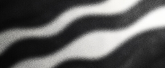 Velvet black texture with striped abstract light waves on a soft grain gradient background ideal for minimal design layouts