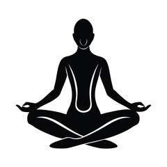 silhouette of a person meditating