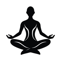silhouette of a person meditating