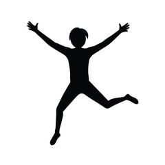 silhouette of a young man jumping