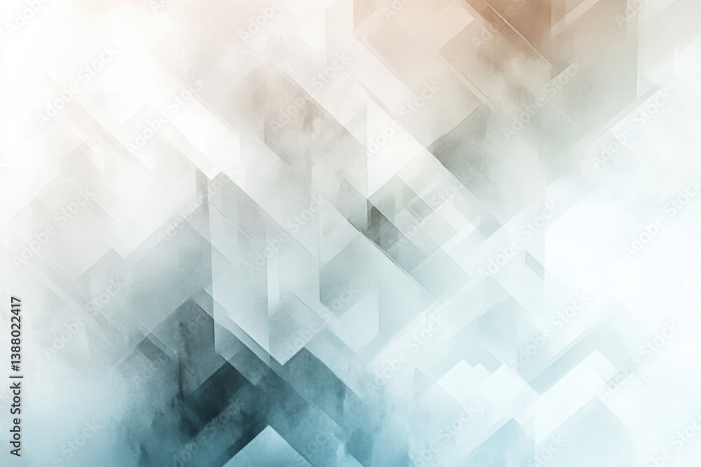 Leinwandbilder Modern abstract digital background featuring structured pixel-like forms in soft neutral shades for futuristic design
