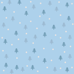 Beautiful Christmas trees vector seamless pattern. Colorful xmas card. Happy New Year or Happy New Year design for background, greeting card, wrapping paper, fabric, textile, wallpaper, stationery.