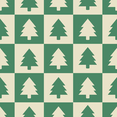 Fototapeta premium Tartan checked plaids christmas colors with Christmas elements. Christma icon with candy cane, snowflake, polka dot, mistletoe on checked for gift wrap, stationary, card and fabric.
