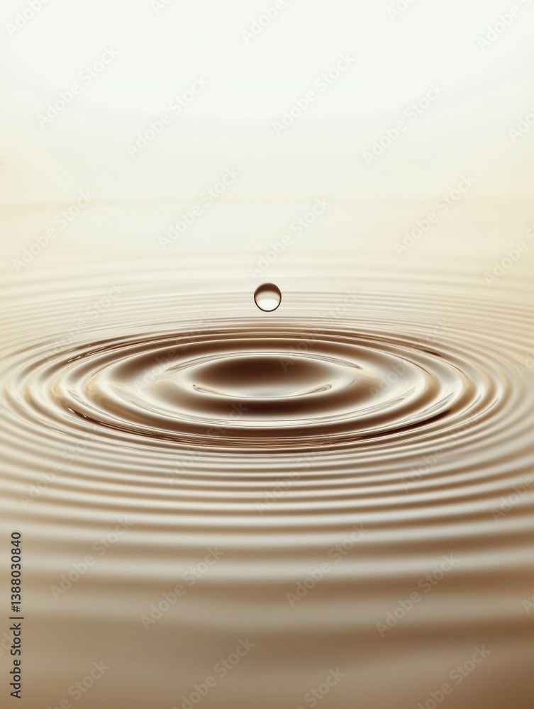 Poster Captivating ripples on calm water surface creating subtle reflections at dawn