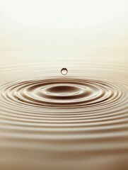 Captivating ripples on calm water surface creating subtle reflections at dawn