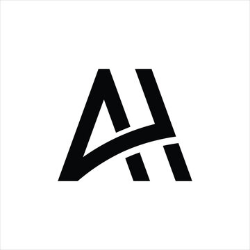Friendly Abstract Logo Design with Letter AH or HA Simple and Modern Concepts
