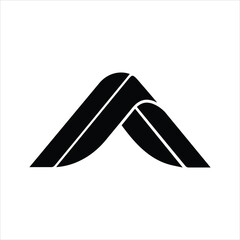 letter A minimalist initial line art monogram logo