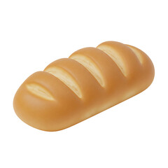 Loaf of Bread: 3D Rendering icon isolated on white background