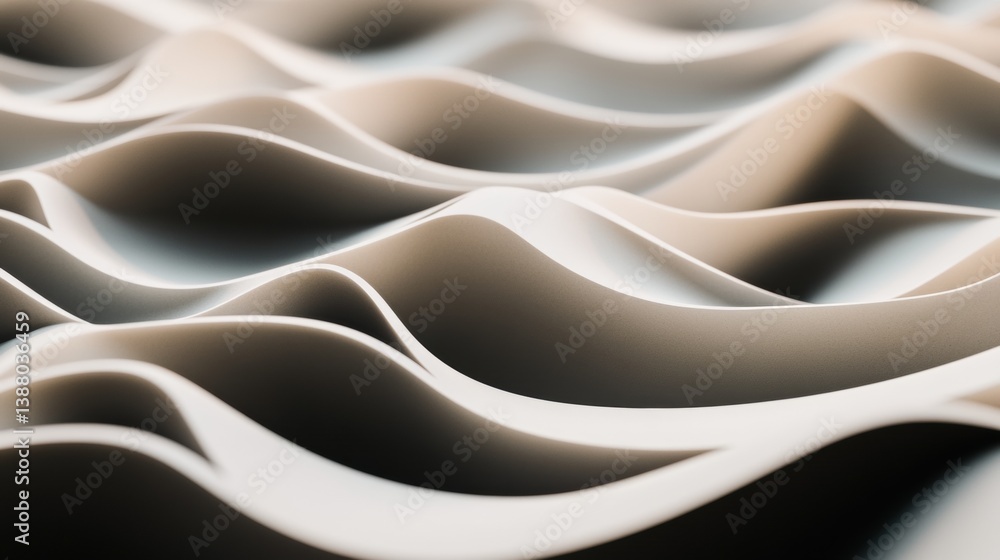 Poster Structured minimalistic pattern of abstract layered shadows conveying elegance and depth in neutral tones