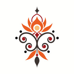 vector illustration of a decorative wall art print on a white background