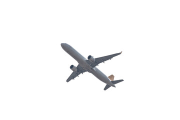 Passenger plane in png format. Airplane taking off isolated on transparent background. No people, nobody.	