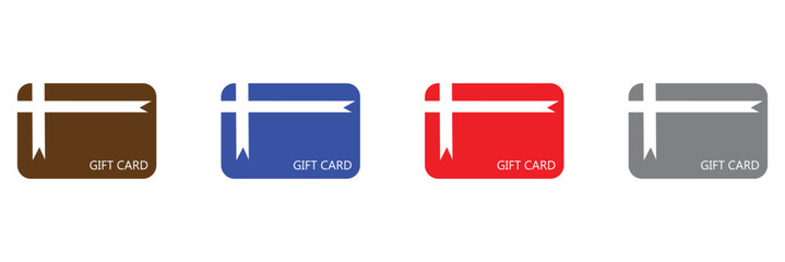 Gift card vector icon set. Loyalty bonus reward voucher symbol. Cash back gift card sign in black and white color. Vector Illustration  .EPS 10 .