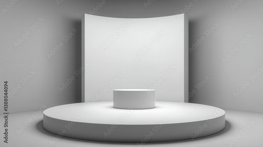 Aufkleber studio template and empty room backdrops on simple background with spotlight product flooring. blank