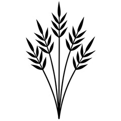 flowers flax silhouette vector illustrator 