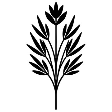 black plant leaves simple design clip art preview